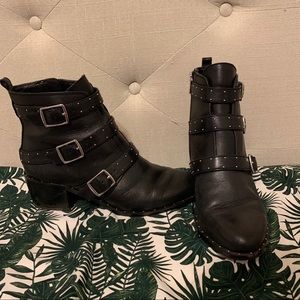Black stud boots